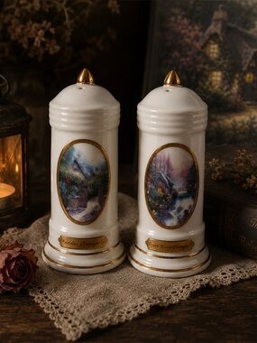 Salt & Pepper Shakers Vintage Cottagecore Thomas Kinkade Fairycore
